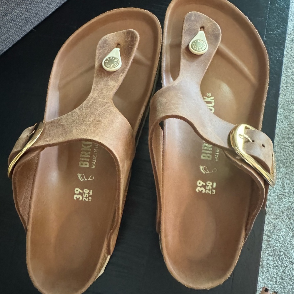 Birkenstock Women's Gizeh Big Buckle Oiled Leather Thong size 39 - Picture 4 of 12